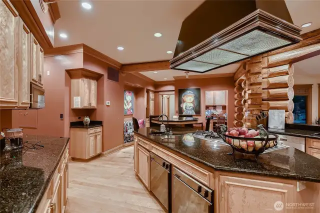 Big open floor plan in the kitchen.