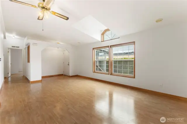 Sunroom off living room