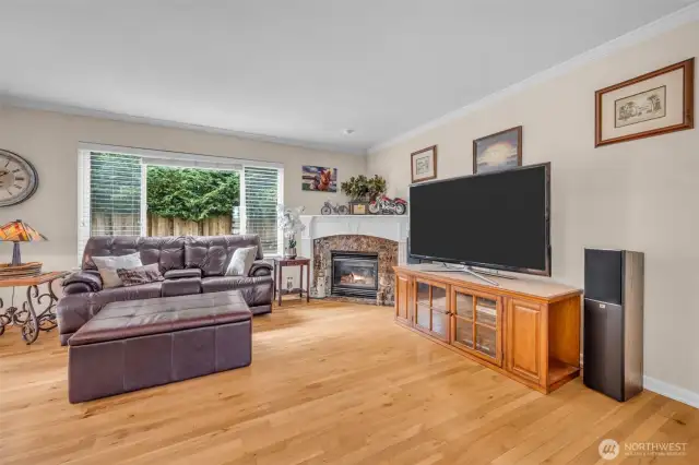 Living room with gas fireplace