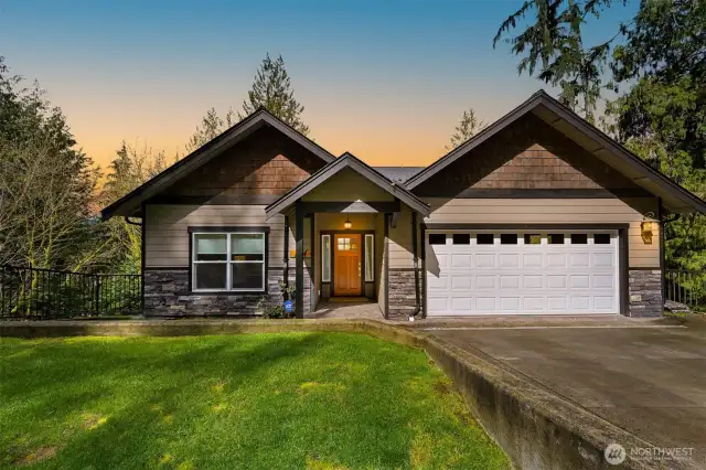 Gently sloped driveway