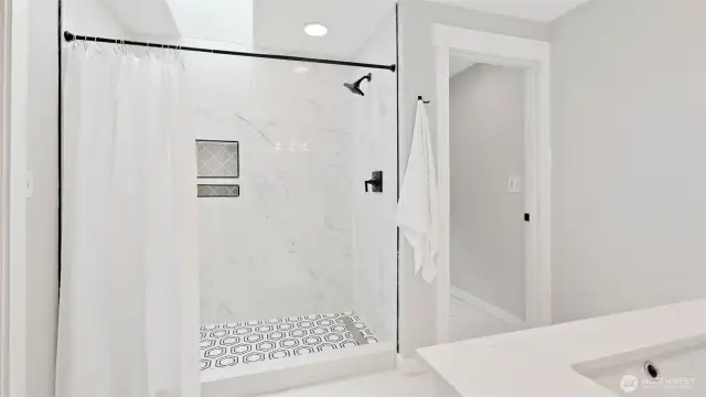 Luxurious primary bathroom
