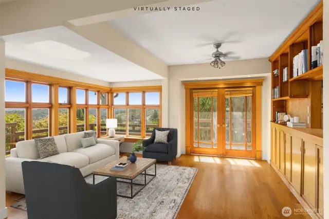Sweeping views from the main level of the home. This image has been virtually staged.