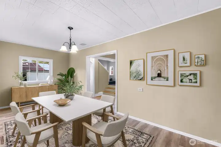 Virtually Staged dining room