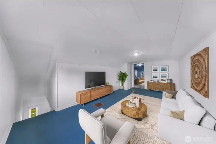 Virtually Staged upstairs bonus room