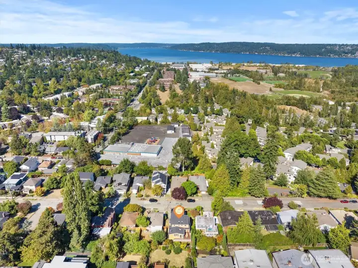 Aerial photo looking north. You can see Magnuson Park