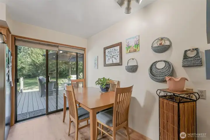 Dining Nook opens to back deck.