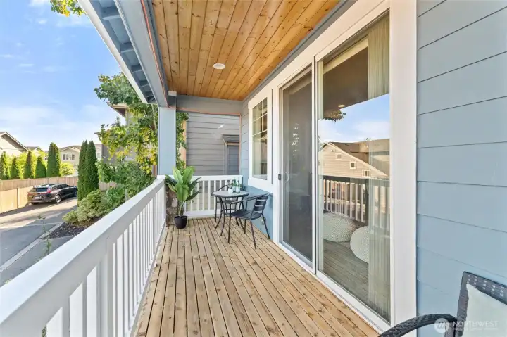 Freshly painted trim on decking and deck refreshed.