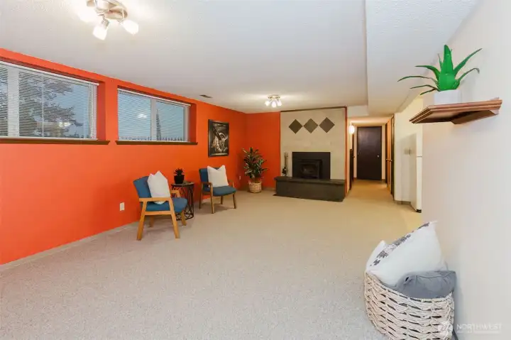 Family room downstairs - large enough for office