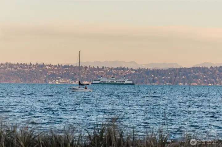 From the private beach