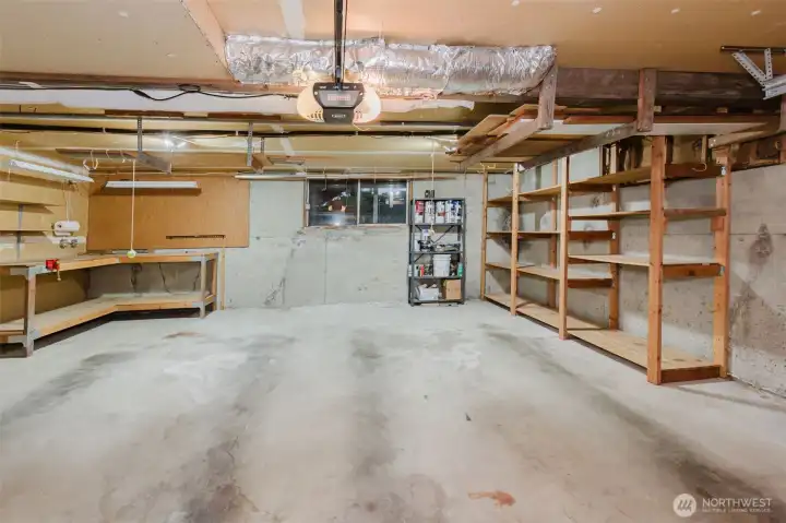 wide garage workbench & shelves