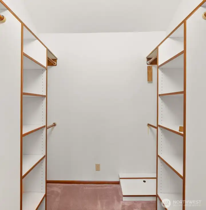 Walk IN Closet in Primary with Shelving