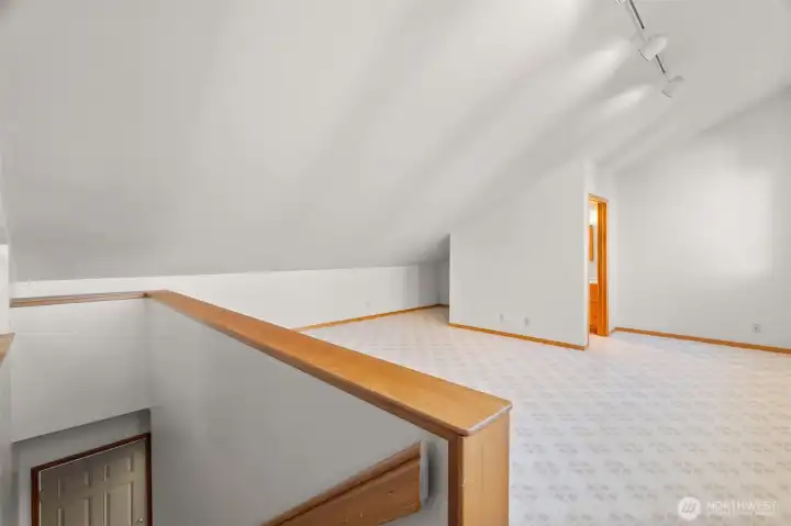 Vaulted ceiling, great light and half bath