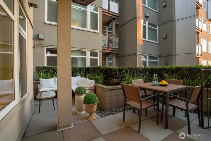 Large spacious terrace makes this place feel like a waterfront retrear
