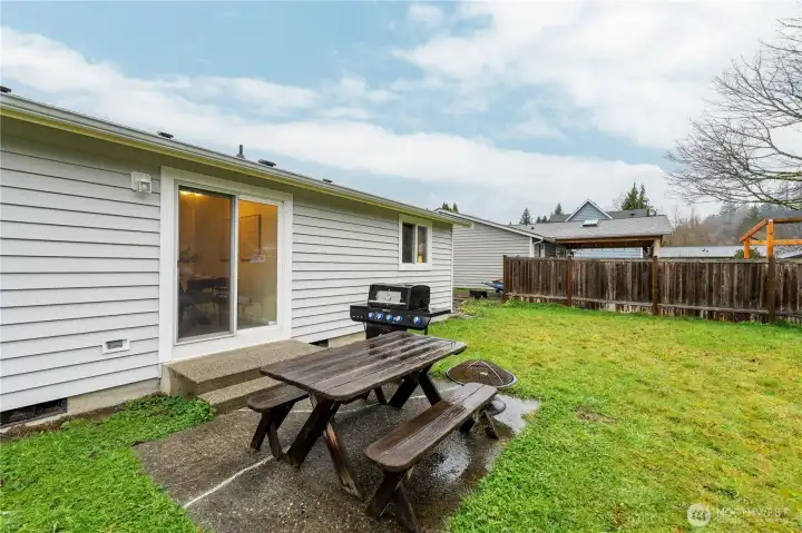 Your Aggregate Patio to decorate!! Imagine a second at that bedroom window!