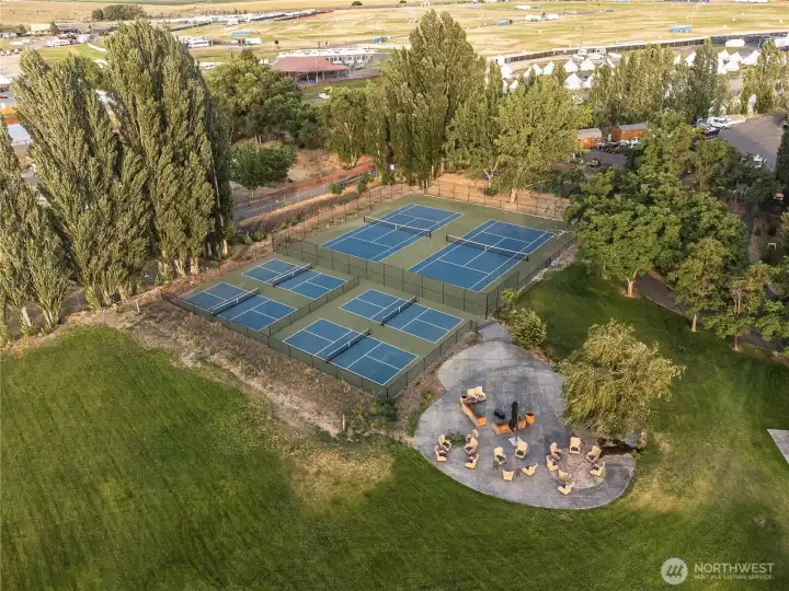 Enjoy a few games of pickle ball and then relax afterward.