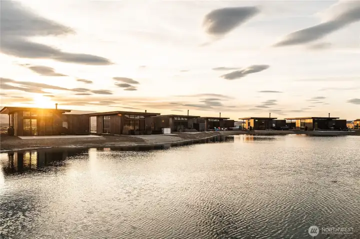 Enjoy the lake views at sunrise and sunset.