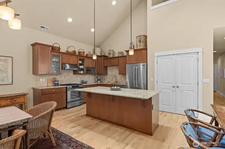 All closets and pantries are extra deep for storage