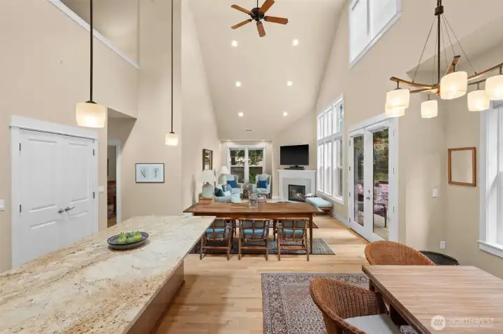 Lots of workspace and beautiful natural light