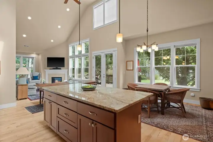 Big wall of windows, let in all the natural light