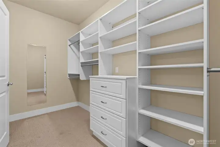 Closet with built-in storage solutions