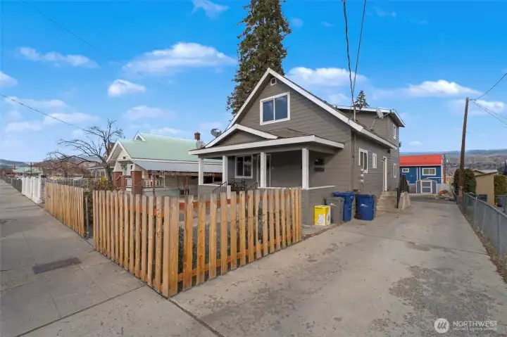 Driveway to rear storage area and off street parking