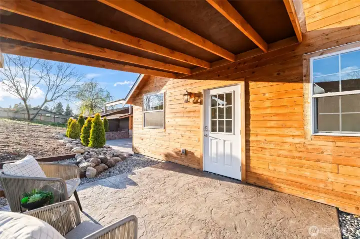Secluded patio exclusively for the primary bedroom
