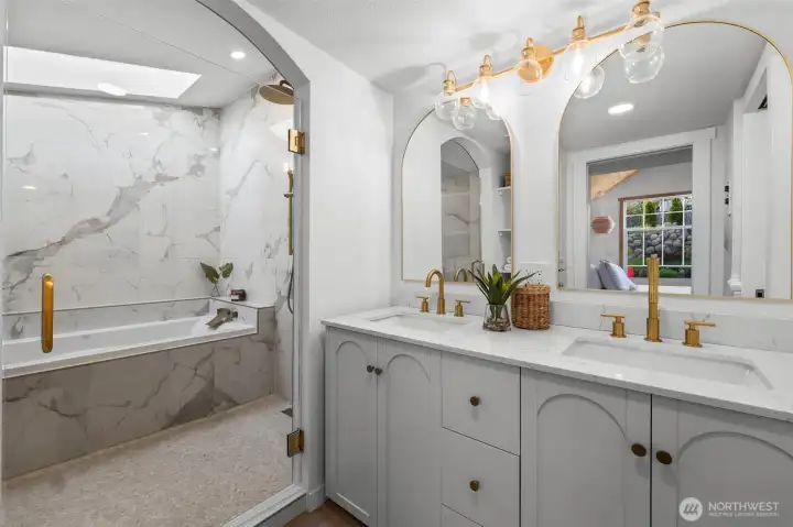 Luxury at it's finest!! Double sink vanity, quartz counters, and wait until you see the wet room!!