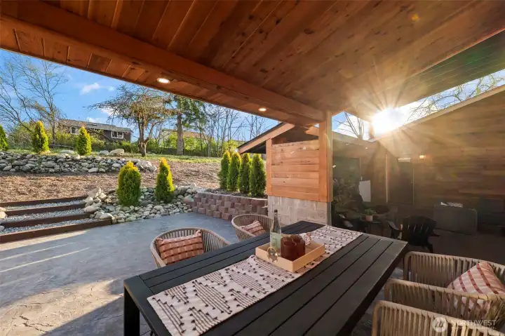 Another gorgeous and peaceful sitting area on stamped concrete