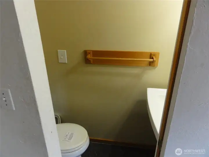 Powder bath off the kitchen.