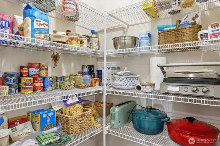 A walk in pantry is wonderful to have!