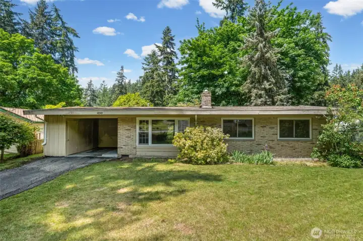 This classic brick rancher at 4045 149th Ave SE sits in Eastgate, one of Bellevue WA's most established and affordable neighborhoods. Zoned to the #1-ranked school district in Washington, minutes from I-90, and surrounded by mature Pacific Northwest trees — this is Bellevue homeownership with room to make it your own.