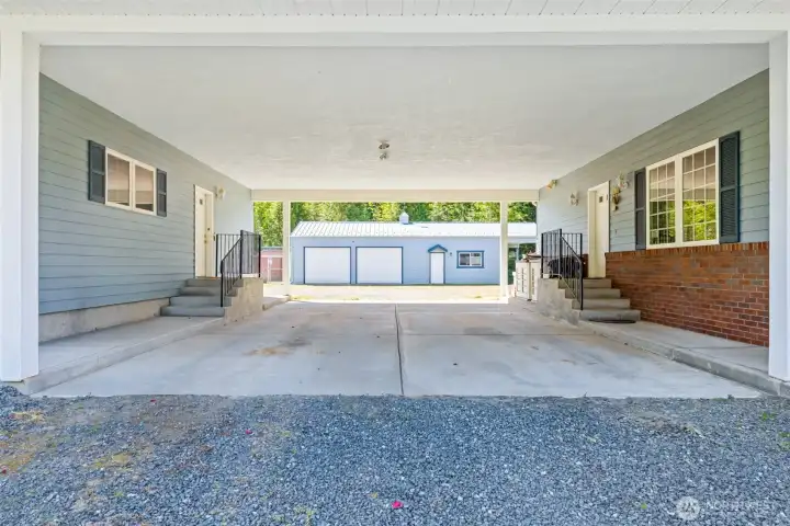 Double carport between main house and ADu