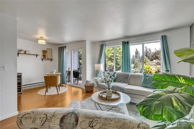 Living room is flooded with tons of natural lighting