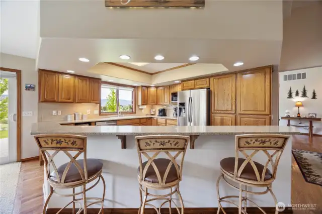 Kitchen with bar seating