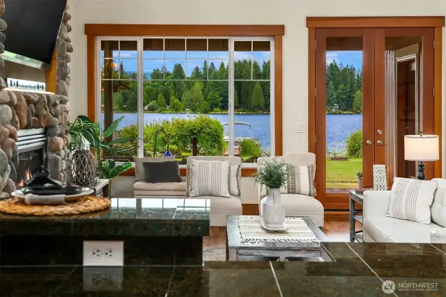 Scenic lake view throughout the open floor plan.