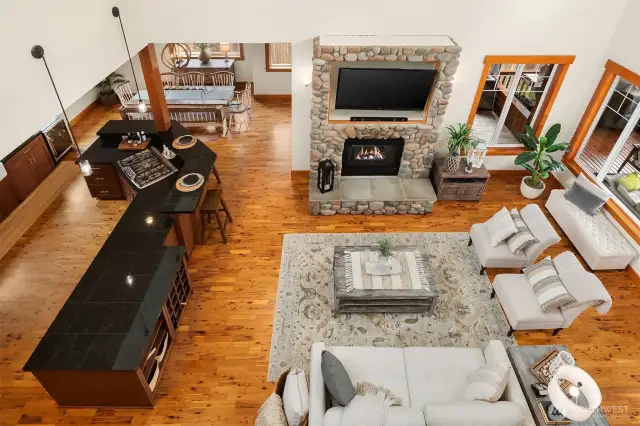 View of great room below.