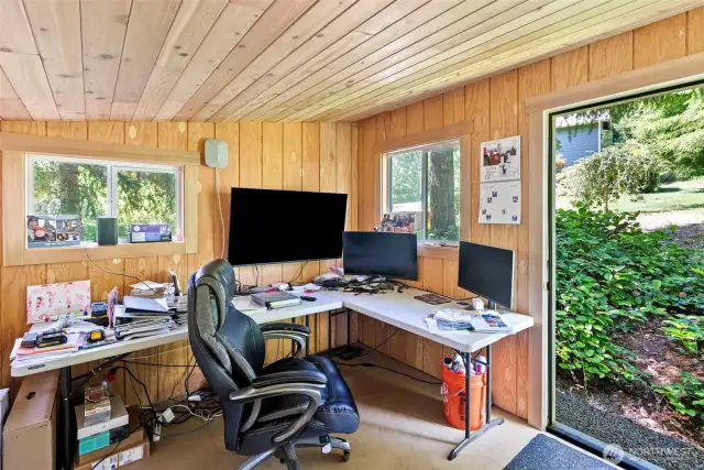 The 16x10 Tough Shed has been finished & current is an office for him
