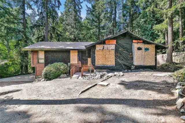 Very large split entry home on a large lot.
