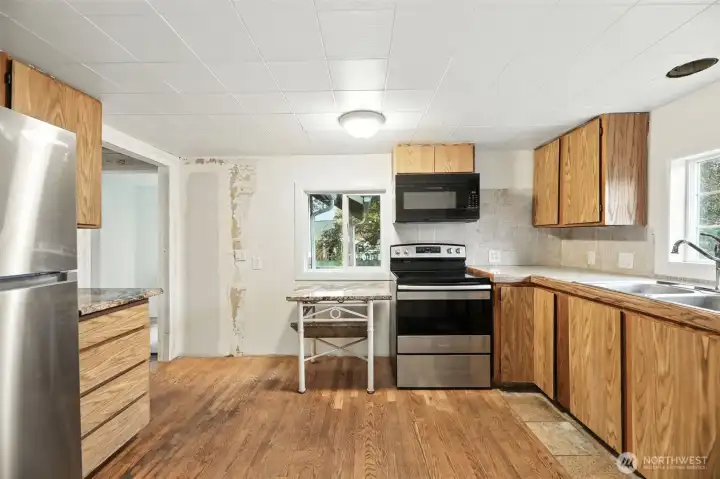 Upstairs kitchen.
