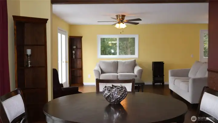 Welcome to your formal living room. View is from the dining room