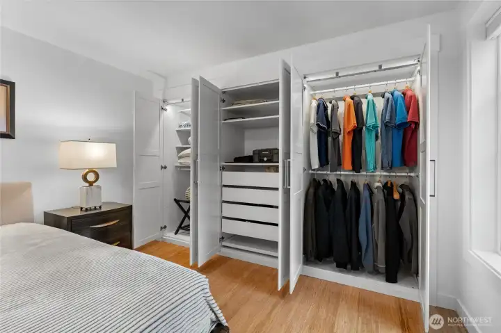 Custom closets for easy, out-of-sight organization.