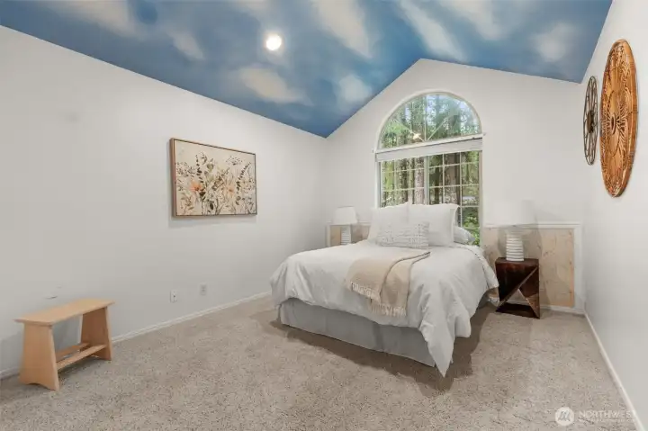 3rd bedroom with vaulted ceilings