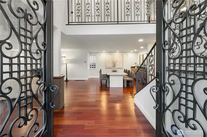 Custom Glass Entry Wrought Iron Doors