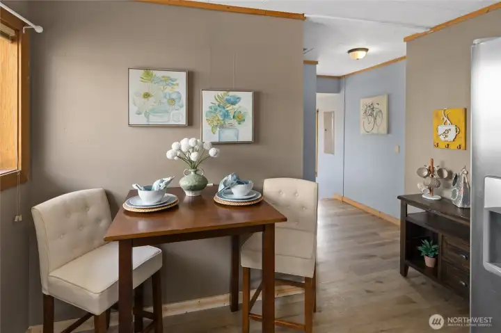 So nice to have 2 eating areas in this darling home.