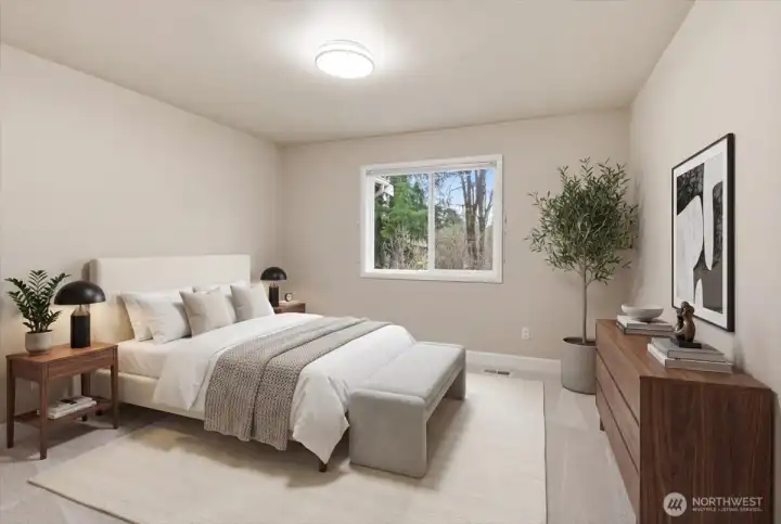 Spacious secondary bedroom 1 is virtually staged.