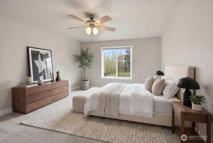 Spacious secondary bedroom 3 is virtually staged.