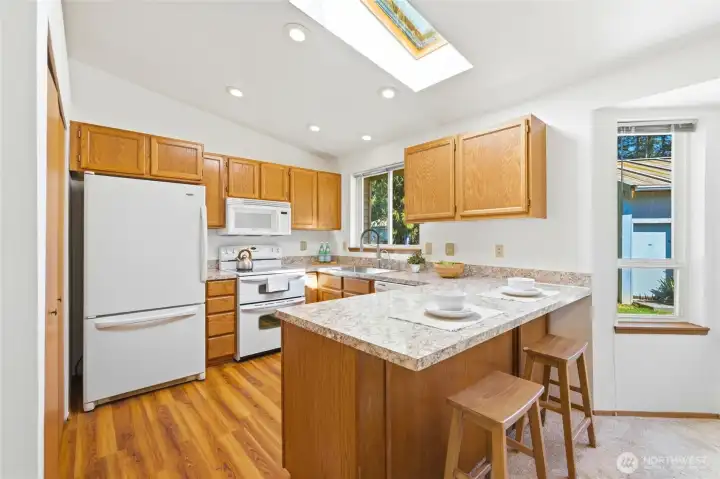 Great storage and counter space in the kitchen