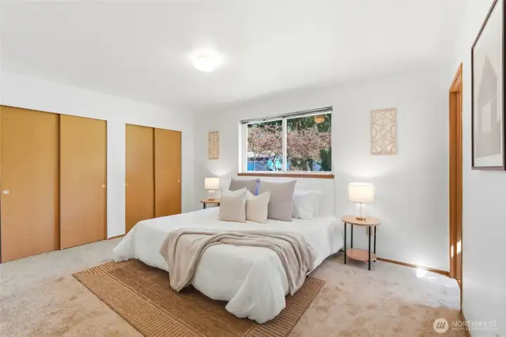 Primary suite features a private ¾ bath