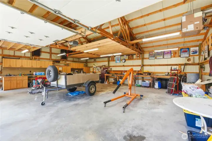 Tons of built in cabinets in the shop