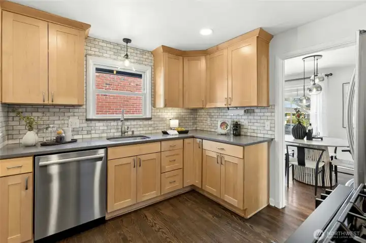 Modern kitchen with lots of cabinetry and countertops for the chef in you.